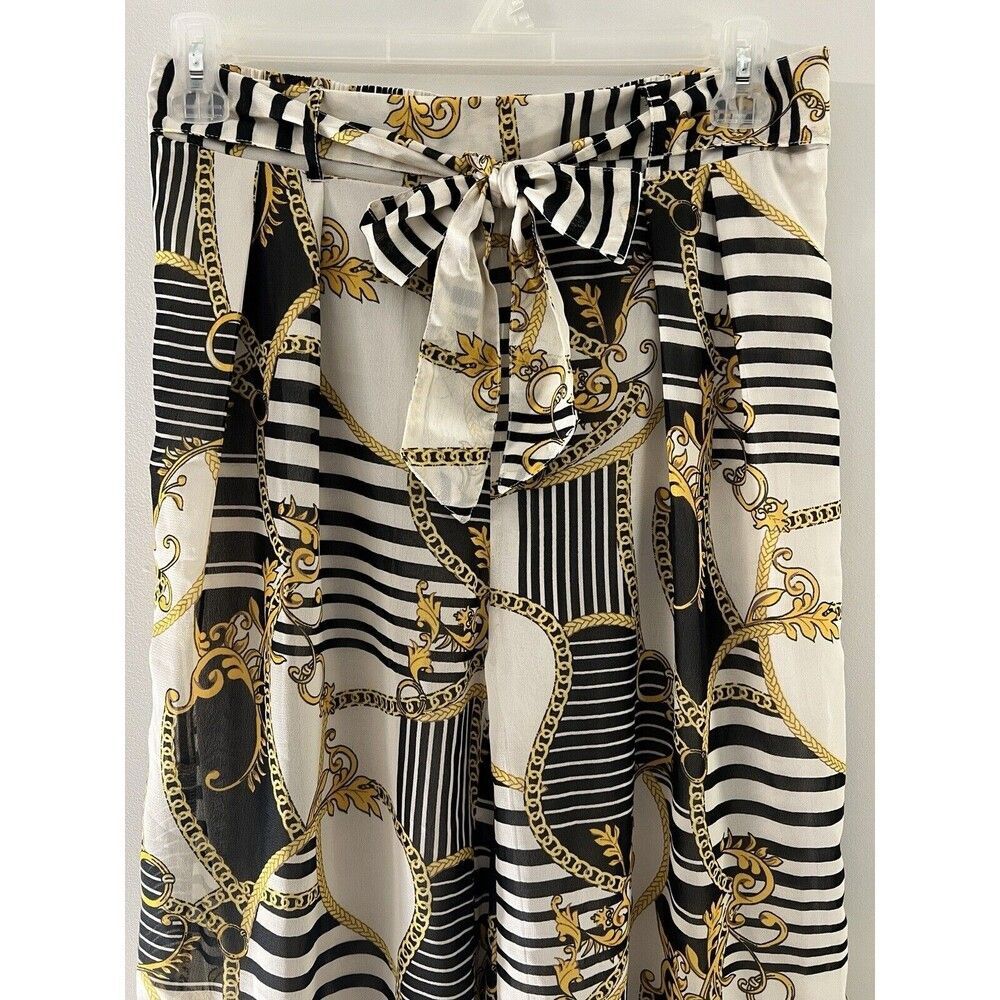 TRUE DESTINY Pants Size L‎ Pull On Wide Leg Floral Palooza Harem